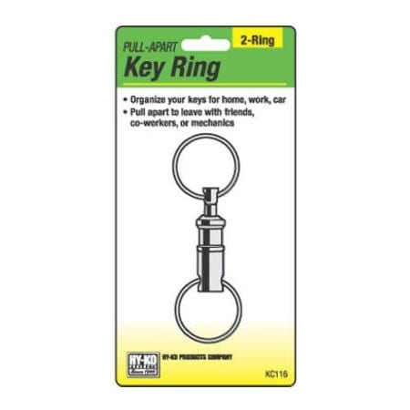 Hy-Ko Prod SLV Pull Apart Key Ring KC116